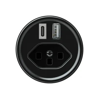 Presa di carica USB origin 1×USB-A 1×USB-C 3000mA 5V con tipo 23 nero 