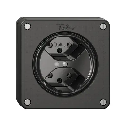 Presa NUPU NEVO, 2×T13, c.LED, nero 