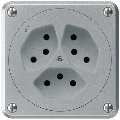 Presa INC ROB 3×tipo 13/1 alluminio senza copercchio 