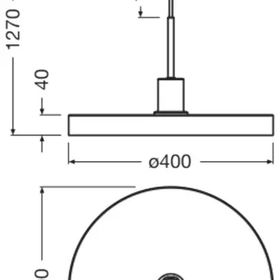 Luminaire suspendu LEDVANCE Decor Plate E27 1×15W Ø400mm noir/bois 