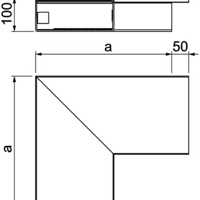 Angolo piatto Bettermann 400×230×100mm, PVC, bianco puro, 9010 