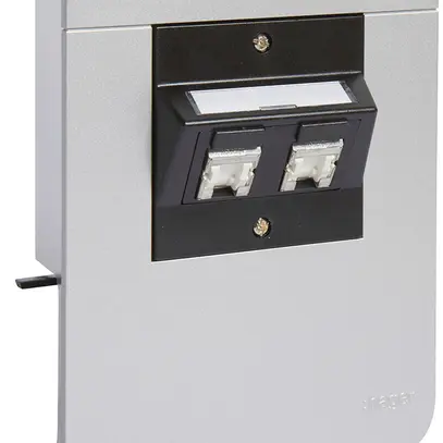 Supporto d'apparecchio Hager per SL20080 decorazione alluminio, 2×cat.6 