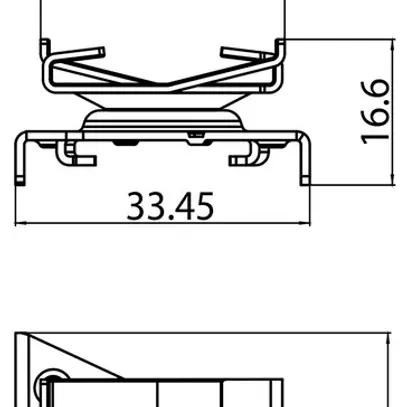 Crampon de montage Sylvania OneTrack acier 48.8mm×33.45mm×16.6mm noir 