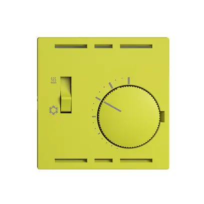 Termostato EDIZIOdue, c.interruttore, 60×60mm, lemon 
