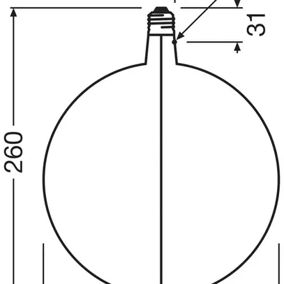 LED-Lampe Osram Vintage 1906 E27 4.8W 100lm 818 DIM Ø200×260mm R63 Rauch 
