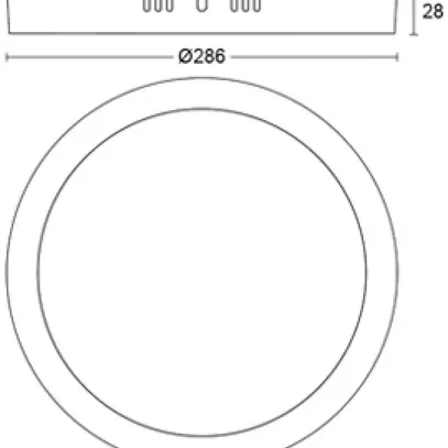 Downlight LED AP Philips Slim Surface 20W 1900lm 827 110° Ø286mm nero 