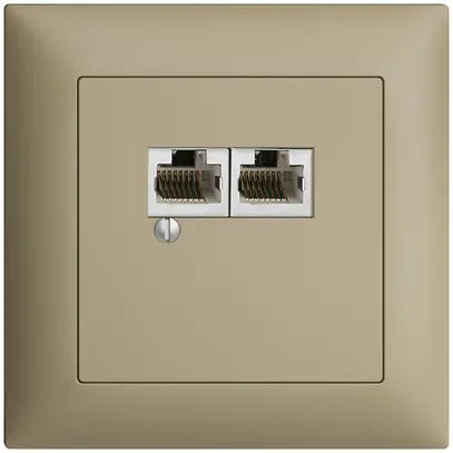 Scatola INC 2×RJ45/s 4P sep. EDIZIOdue R&M swissline sand 