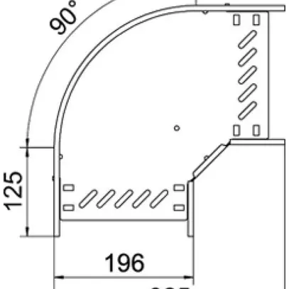 Coude BET RB 90° 60×200mm acier zingué en continu 