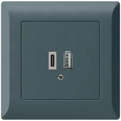 Presa di carica USB INC kallysto.line 18W PD 1×tipo A 1×tipo C antracite 