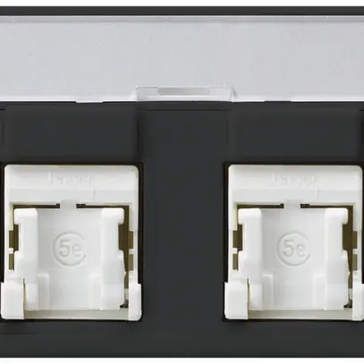 Prise FLF Hager cat.5e 2RJ45/u noir 