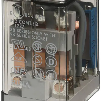 Relais circuit imprimé mini Finder 55, 2C 10A/24VDC AgNi RT I 