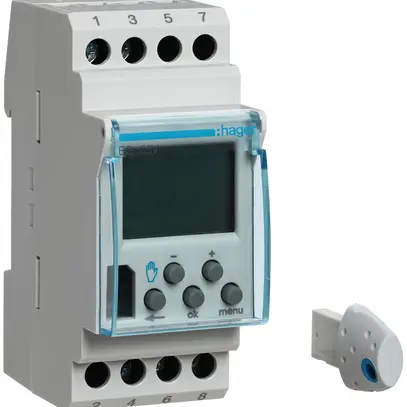 Timer Hager digitale setti.conforto 1 canale 1 invertitore 16A 2 UM 12/24V AC/DC 