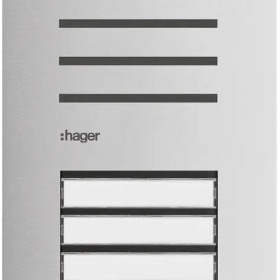 Poste audio externe Hager elcom.one 2-fils pour 4appartements acier fin 