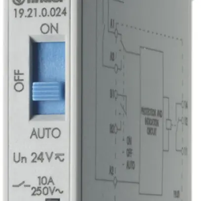 Relais Auto-Off-On AMD Finder 19.21, 1W 10A 24VAC/DC 