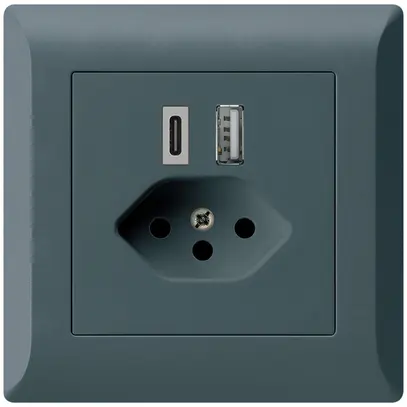 Prise de charge USB ENC kallysto.line 18W PD 1×type A 1×type C T13 anthracite 