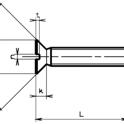 Vis à tête fraisée M4×16mm DIN 963A, zingué chromaté 
