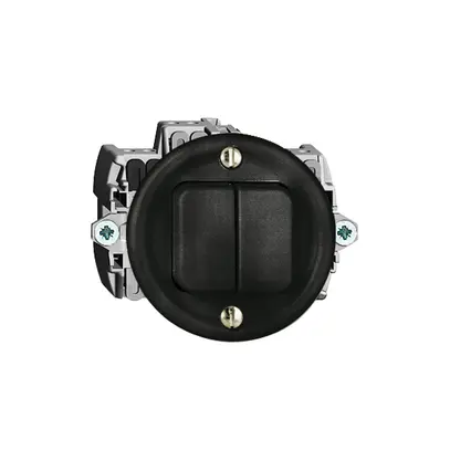 Contatto pulsante INC 2×A-R/1L nero FH 