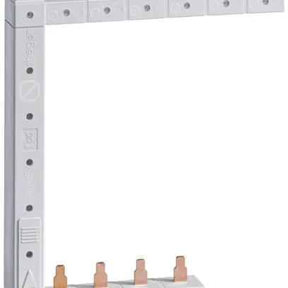 Kammschiene Hager 4P 3L Stift 10mm² 63A rechts L1N-L2N-L3N zu L1L2L3N weiss 