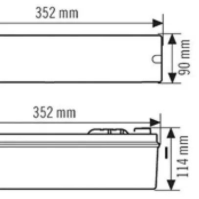 Lampada di emergenza ESYLUX SLA LEDi SC, 30×LED, 352×114×90mm 