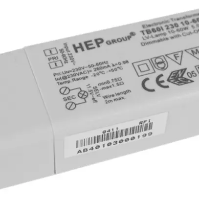 Petit transformateur Hegra 10…60W 230/12V 