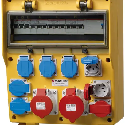 Distributeur de courant EverGum 63A 1×FI 6×LS 6×T23 2×T25 1×CEE16/CEE32/5L 