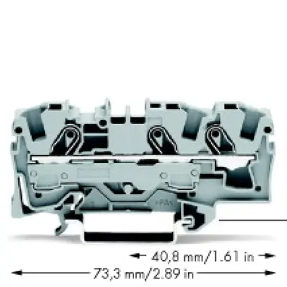 Morsetto di passaggio WAGO Top Job-S 6mm² 3L grigio serie 2006 