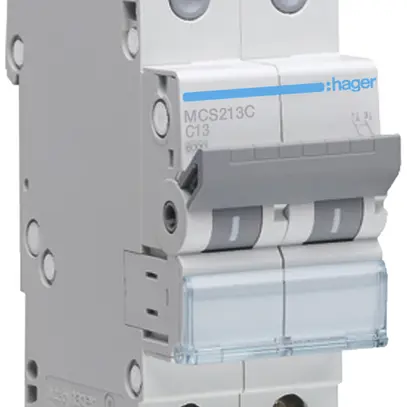 Disgiuntore Hager MCB quickconnect 2P 400V tipo C 13A Icn 6kA 2UM 
