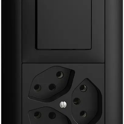 UP-Kombination EDIZIOdue 3/1P+3×T13 schwarz 