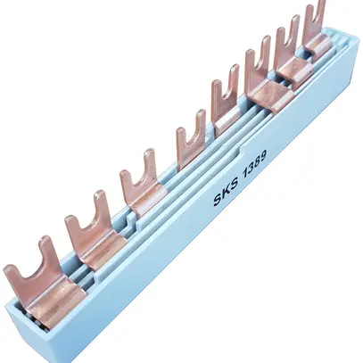 Bloc barre collectrice Meterware SKS1389 en haut E-type 4L 8UM 10mm² 63A 140mm 