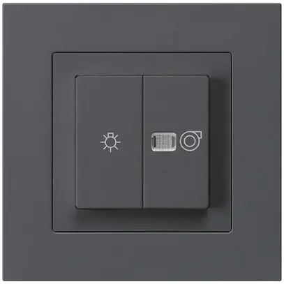 Interruttore luminoso INC kallysto.pro antracite 1/1L simbolo illuminato+ventil. 