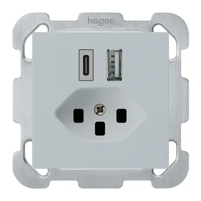 Prise de charge USB ENC kallysto 18W PD 1×type A 1×type C T23 a.plaque fix. grc 