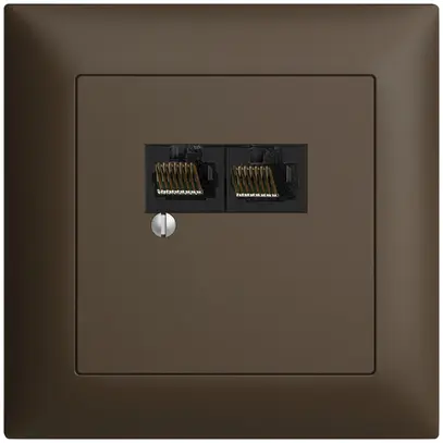 Scatola INC 2×RJ45/u 4P sep. EDIZIOdue R&M swissline coffee 