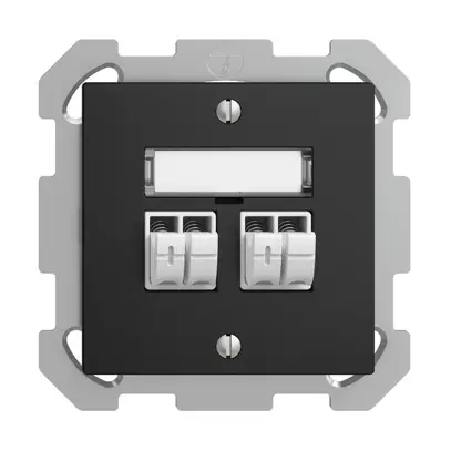 Prise audio ENC Push Type EDIZIOdue FM, 2×, kit d'inscription, noir 