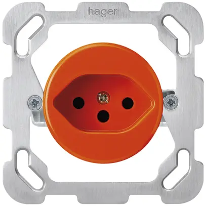 Insert pour prise ENC basico type 13 avec plaque de fixation orange 