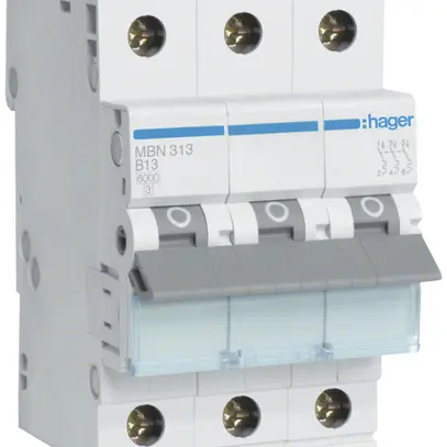 Disgiuntore Hager MCB 3P 415V tipo B 13A Icn 6kA 3UM 