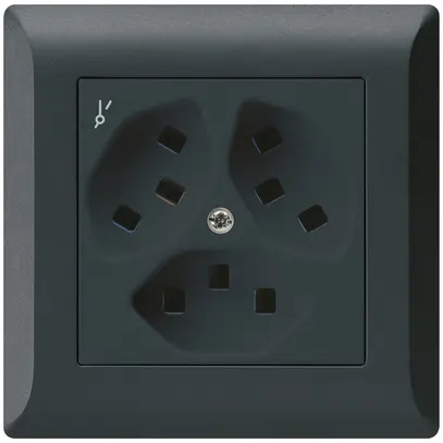 Prise ENC Hager kallysto.line 3×T23 1×S C noir 