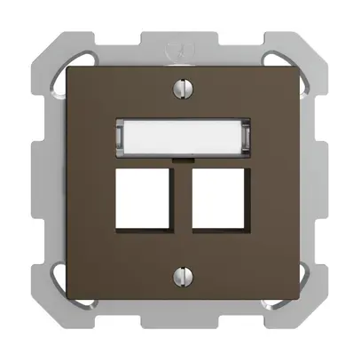 Kit montaggio ENC EDIZIOdue FM, uscita dritta, per 2×Keystone, coffee 