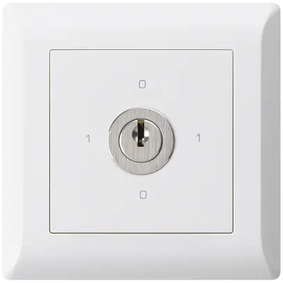 Interruttore rotativo INC kallysto.line 0/1L bianco con serratura Kaba 8 