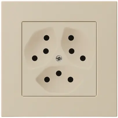 Prise ENC kallysto.pro 3×T13 beige avec sécurité enfants 