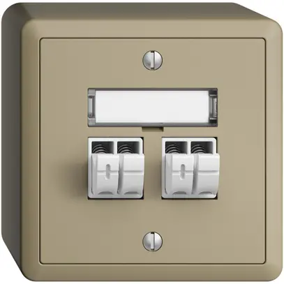 Prise audio AP Push Type EDIZIOdue FX, 2×, kit d'inscription, sand 