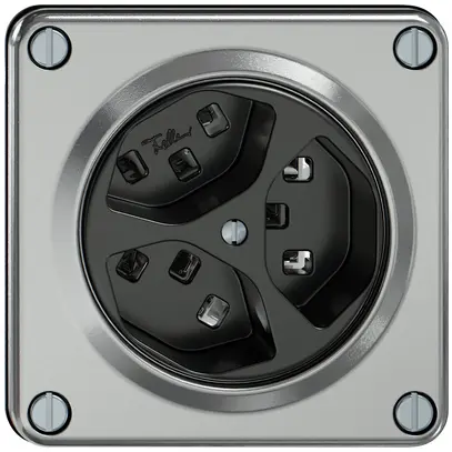 Presa ELEMENT 3×tipo 23 1×S 16A 250V IP20 alluminio 