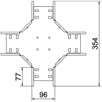 Pièce en croix BET RK 110×100mm acier zingué en continu 