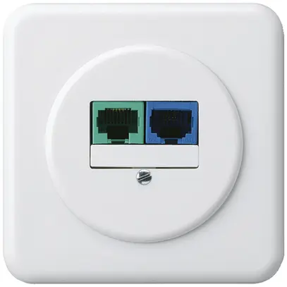 Inserto per presa INC DSL basico 2×RJ45 bianco 