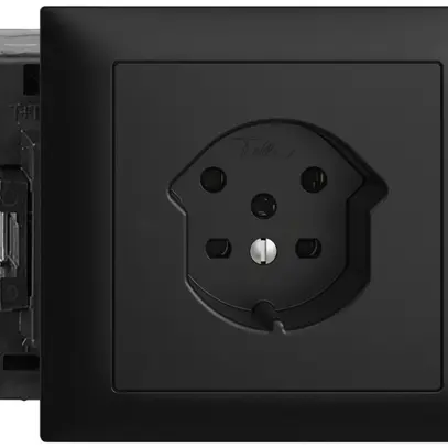 EB-Steckdose EDIZIOdue T15 schwarz 49…69mm Snap 