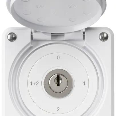 UP-Schlüsselschalter robusto IP55 mit Klappdeckel S1/1P weiss 