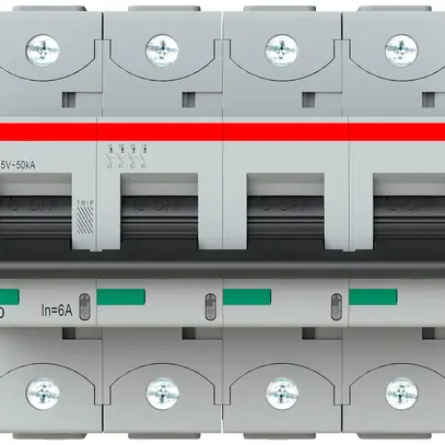 Disjoncteur ABB S804S-C6 4P 400V C-6A 50kA 6UM 