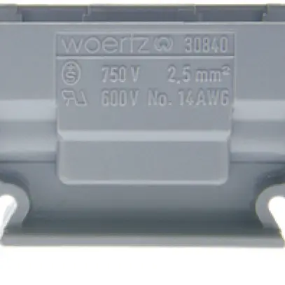 Morsetto di derivazione Woertz 1.5…2.5mm² 24A 750V vite 2×1 guida DIN 35mm gr 