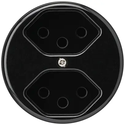 Insert pour prise ENC basico 2×type 13 noir 