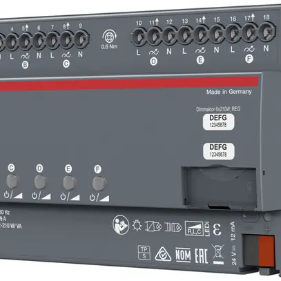 Actionneur variateur AMD ABB free@home DA/M.6.210.2.1, 6 fois 
