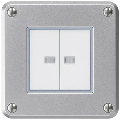 Interruttore INC robusto IP55 schema 3/contatto pulsante 2×illuminato alluminio 